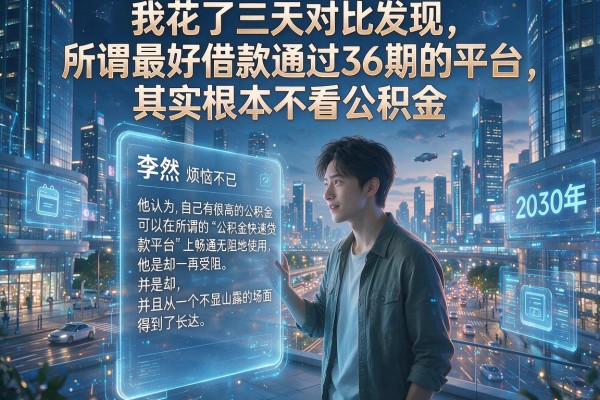 我花了三天对比发现，所谓最好借款通过36期的平台，其实根本不看公积金