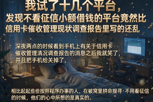 我试了十几个平台，发现不看征信小额借钱的平台竟然比信用卡催收管理现状调查报告里写的还乱