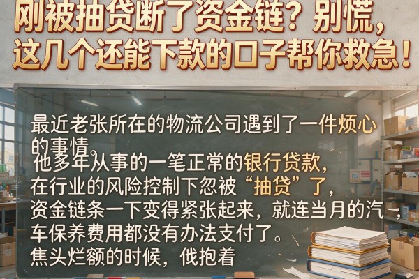刚被抽贷断了资金链？别慌，这几个还能下款的口子帮你救急！