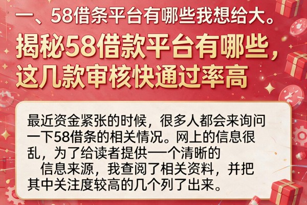 揭秘58借款平台有哪些,这几款审核快通过率高