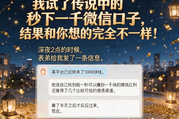 我试了传说中的秒下一千微信口子，结果和你想的完全不一样
