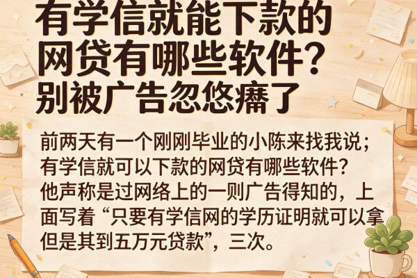有学信就能下款的网贷有哪些软件？别被广告忽悠瘸了
