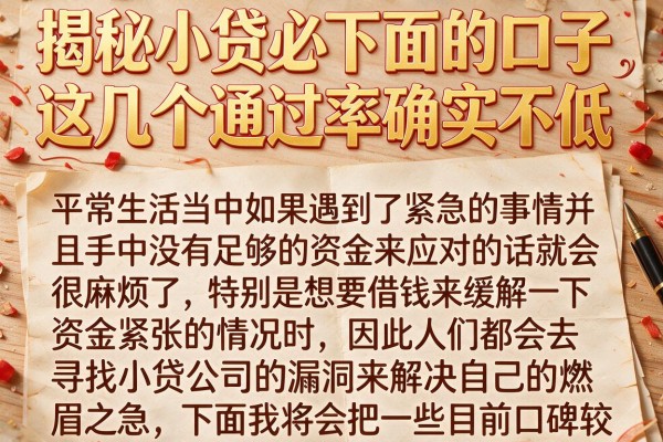 揭秘小贷必下面的口子，这几个通过率确实不低