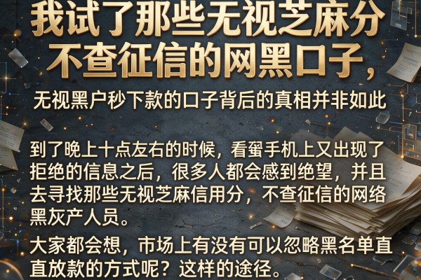 我试了那些无视芝麻分不查征信的网黑口子，发现无视黑户秒下款的口子背后的真相并非如此