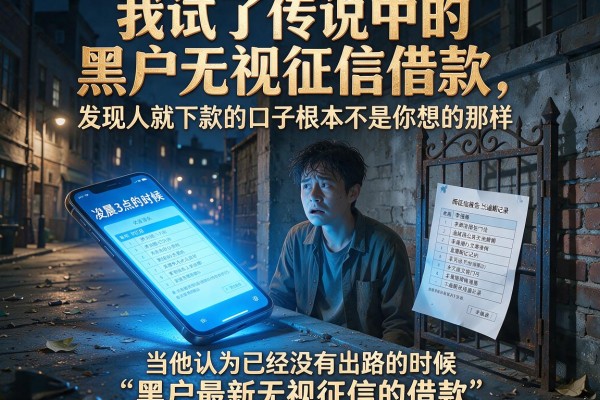 我试了传说中的黑户无视征信借款，发现人就下款的口子根本不是你想的那样
