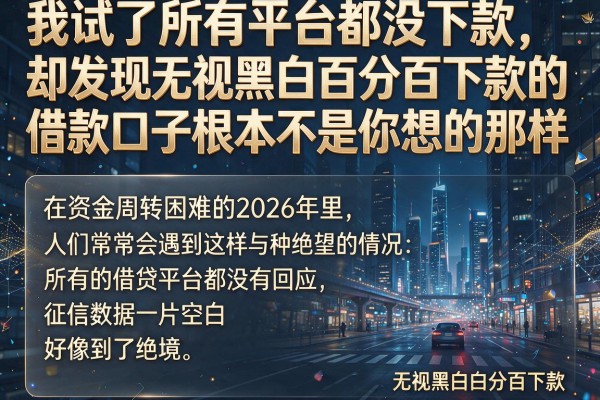 我试了所有平台都没下款,却发现无视黑白百分百下款的借款口子根本不是你想的那样