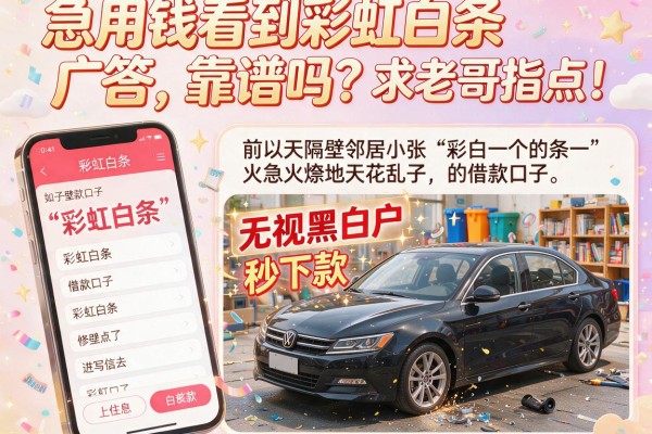 急用钱看到彩虹白条广告,靠谱吗?求老哥指点!