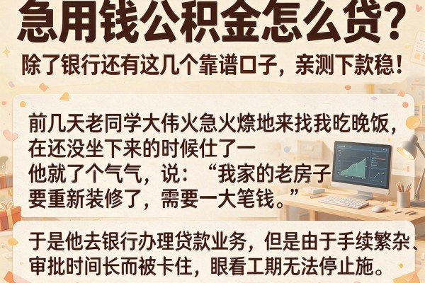 急用钱公积金怎么贷？除了银行还有这几个靠谱口子，亲测下款稳！