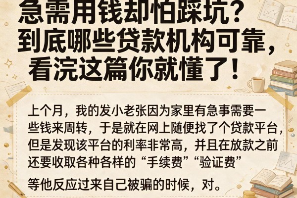 急需用钱却怕踩坑？到底哪些贷款机构可靠，看完这篇你就懂了！