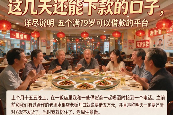 这几天还能下款的口子，详尽说明五个满19岁可以借款的平台