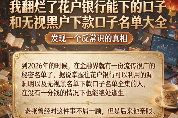 我翻烂了花户银行能下的口子和无视黑户下款口子名单大全，发现一个反常识的真相