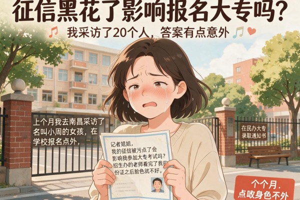 征信黑花了影响报名大专吗？我采访了20个人，答案有点意外