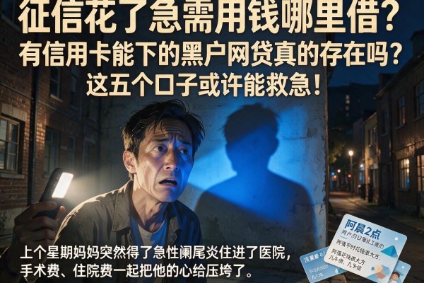 征信花了急需用钱哪里借？有信用卡能下的黑户网贷真的存在吗？这五个口子或许能救急！
