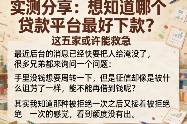 实测分享：想知道哪个贷款平台最好下款？这五家或许能救急