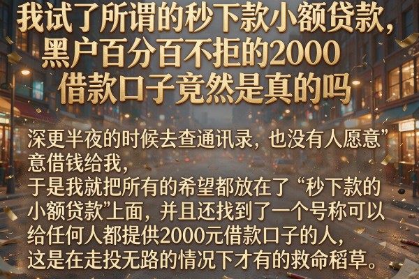 我试了所谓的秒下款小额贷款,黑户百分百不拒的2000借款口子竟然是真的吗