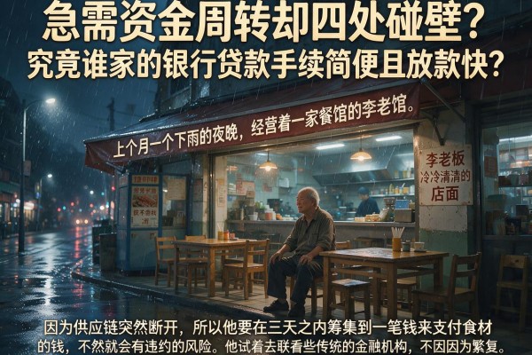 急需资金周转却四处碰壁?究竟谁家的银行贷款手续简便且放款快?