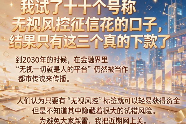 我试了十个号称无视风控征信花的口子，结果只有这三个真的下款了