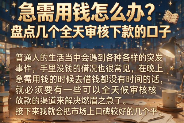 急需用钱怎么办？盘点几个全天审核下款的口子