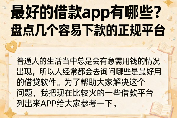 最好的借款app有哪些？盘点几个容易下款的正规平台