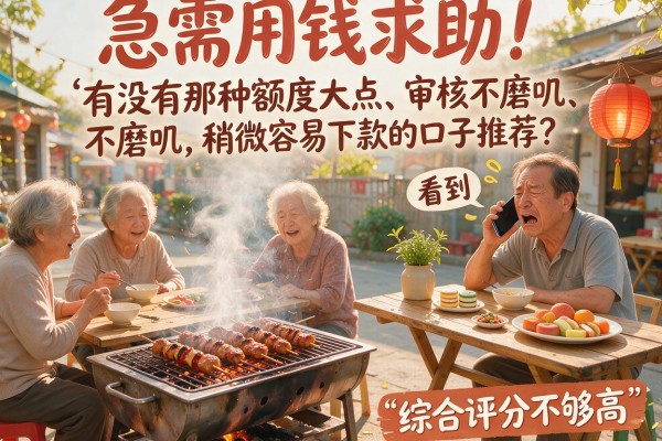 急需用钱求助!有没有那种额度大点、审核不磨叽、稍微容易下款的口子推荐?