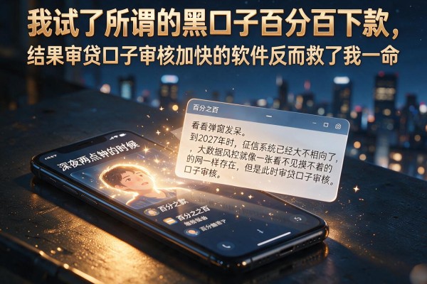 我试了所谓的黑口子百分百下款，结果审贷口子审核加快的软件反而救了我一命