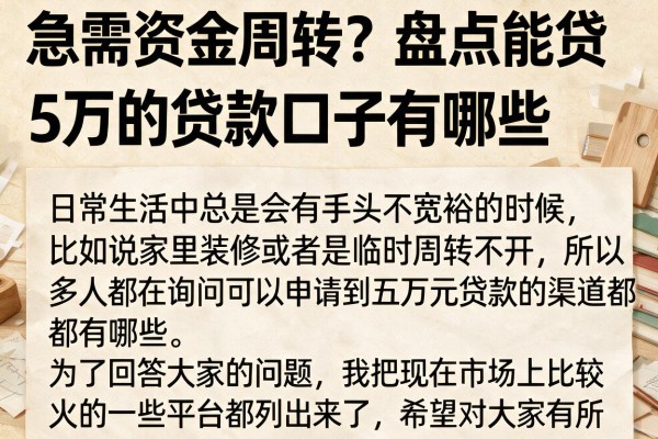 急需资金周转？盘点能贷5万的贷款口子有哪些