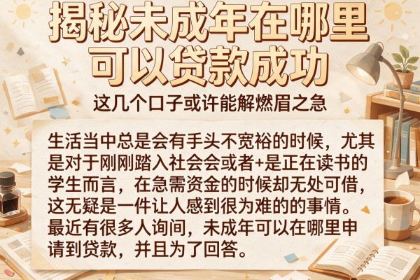 揭秘未成年在哪里可以贷款成功，这几个口子或许能解燃眉之急