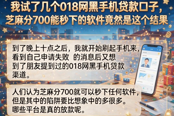 我试了几个018网黑手机贷款口子，芝麻分700能秒下的软件竟然是这个结果