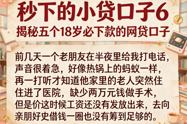 秒下的小贷口子6，揭秘五个18岁必下款的网贷口子