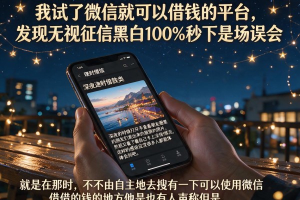 我试了微信就可以借钱的平台，发现无视征信黑白100%秒下是场误会
