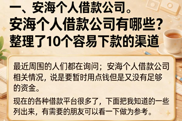安海个人借款公司有哪些？整理了10个容易下款的渠道