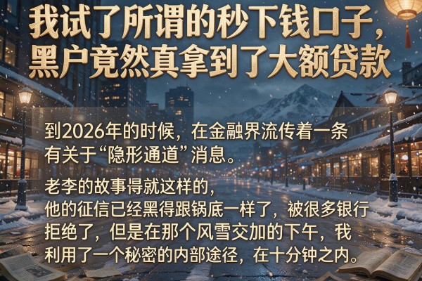 我试了所谓的秒下钱口子，黑户竟然真拿到了大额贷款