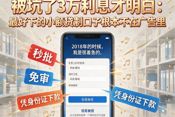 被坑了3万利息才明白：最好下的小额贷款口子根本不在广告里