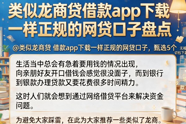 类似龙商贷借款app下载一样正规的网贷口子盘点@类似龙商贷‌借款app下载一样正规的网贷口子，甄选5个无视一切包下款的贷款