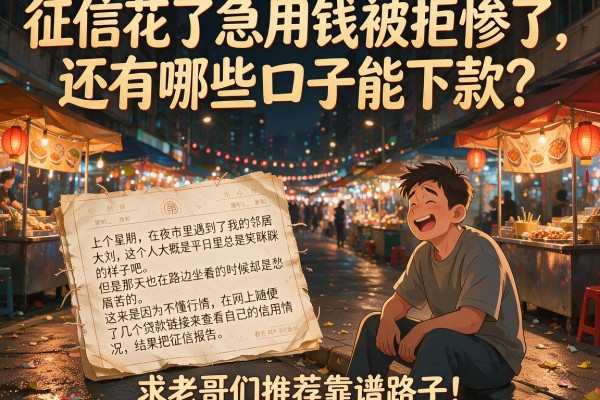 征信花了急用钱被拒惨了，还有哪些口子能下款？求老哥们推荐靠谱路子！