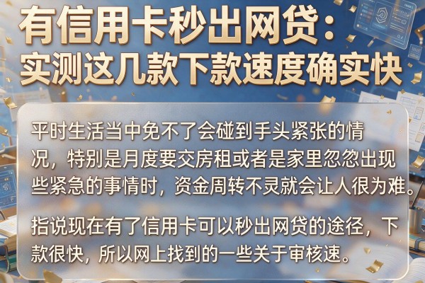 有信用卡秒出网贷：实测这几款下款速度确实快
