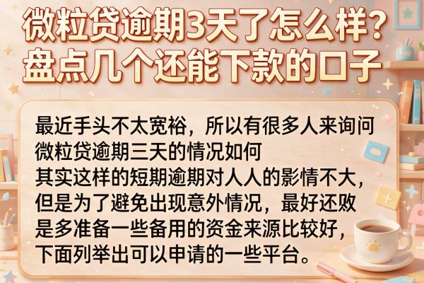 微粒贷逾期3天了怎么样?盘点几个还能下款的口子