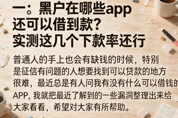 黑户在哪些app还可以借到款？实测这几个下款率还行