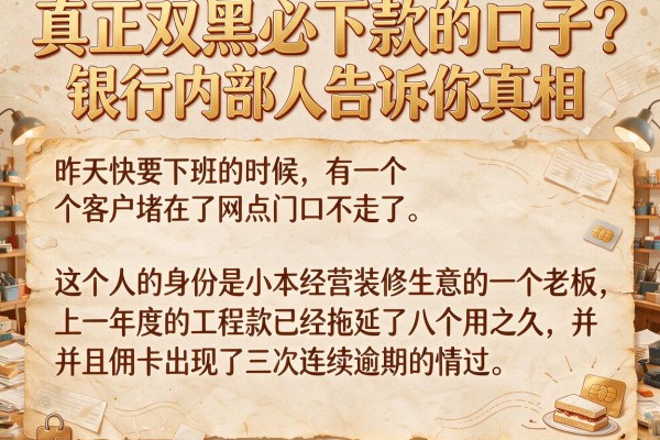 真正双黑必下款的口子？银行内部人告诉你真相