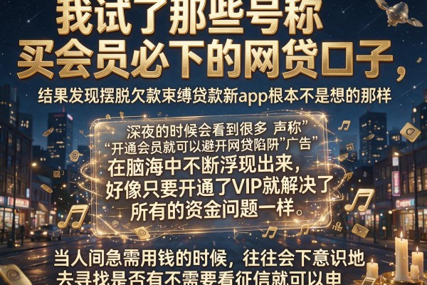 我试了那些号称买会员必下的网贷口子，结果发现摆脱欠款束缚贷款新app根本不是想的那样