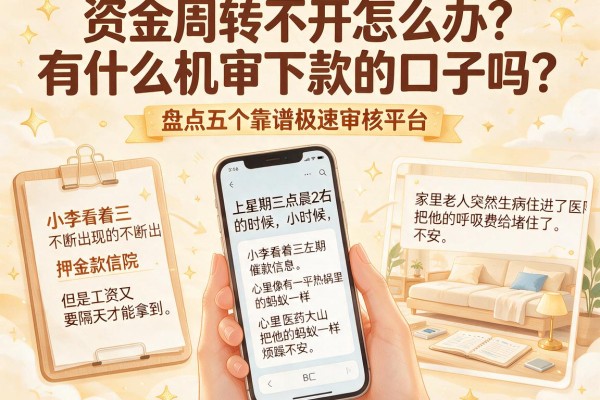 资金周转不开怎么办？有什么机审下款的口子吗？盘点五个靠谱极速审核平台