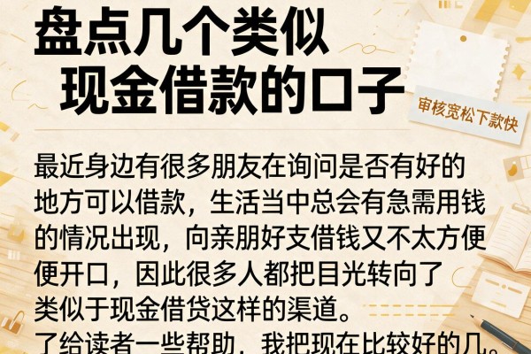 盘点几个类似现金借款的口子，审核宽松下款快