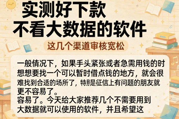 实测好下款不看大数据的软件，这几个渠道审核宽松