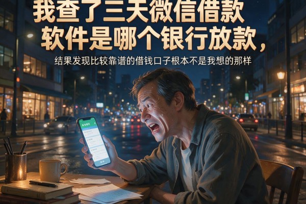 我查了三天微信借款软件是哪个银行放款，结果发现比较靠谱的借钱口子根本不是我想的那样