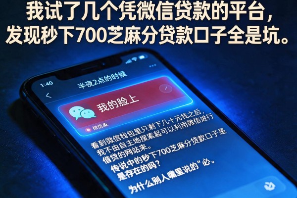 我试了几个凭微信贷款的平台，发现秒下700芝麻分贷款口子全是坑