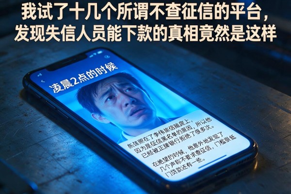 我试了十几个所谓不查征信的平台，发现失信人员能下款的真相竟然是这样