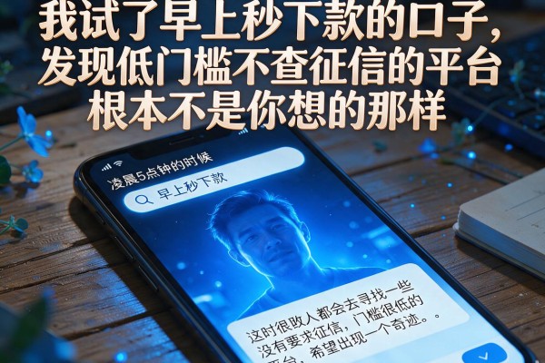 我试了早上秒下款的口子，发现低门槛不查征信的平台根本不是你想的那样