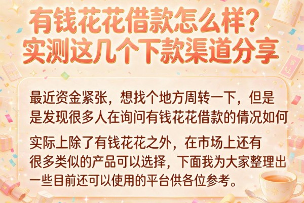 有钱花花借款怎么样？实测这几个下款渠道分享