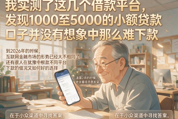 我实测了这几个借款平台，发现1000至5000的小额贷款口子并没有想象中那么难下款
