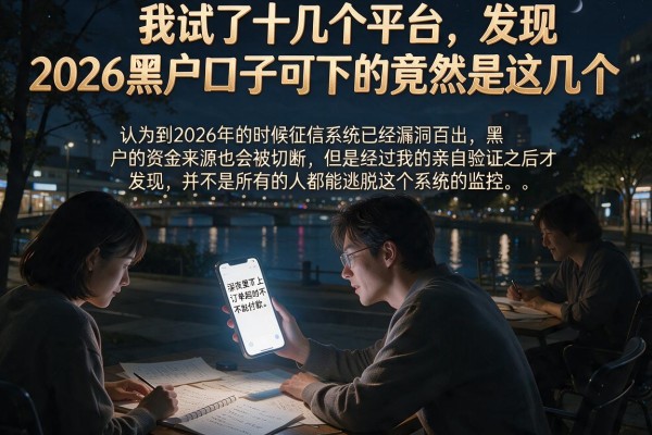 我试了十几个平台，发现2026黑户口子可下的竟然是这几个